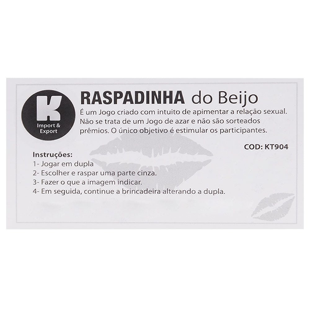 Raspadinha Do Beijo 10 Unidades Kgel