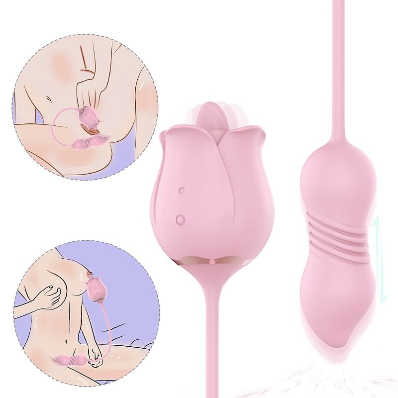 Rosa com Língua Estimuladora de Clitóris e ponto G - Rose Pro 7 - S-Hande - Rosa