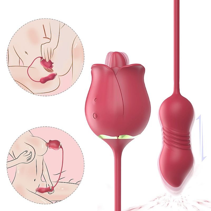 Rosa com Língua Estimuladora de Clitóris e ponto G - Rose Pro 7 - S-Hande - Rosa