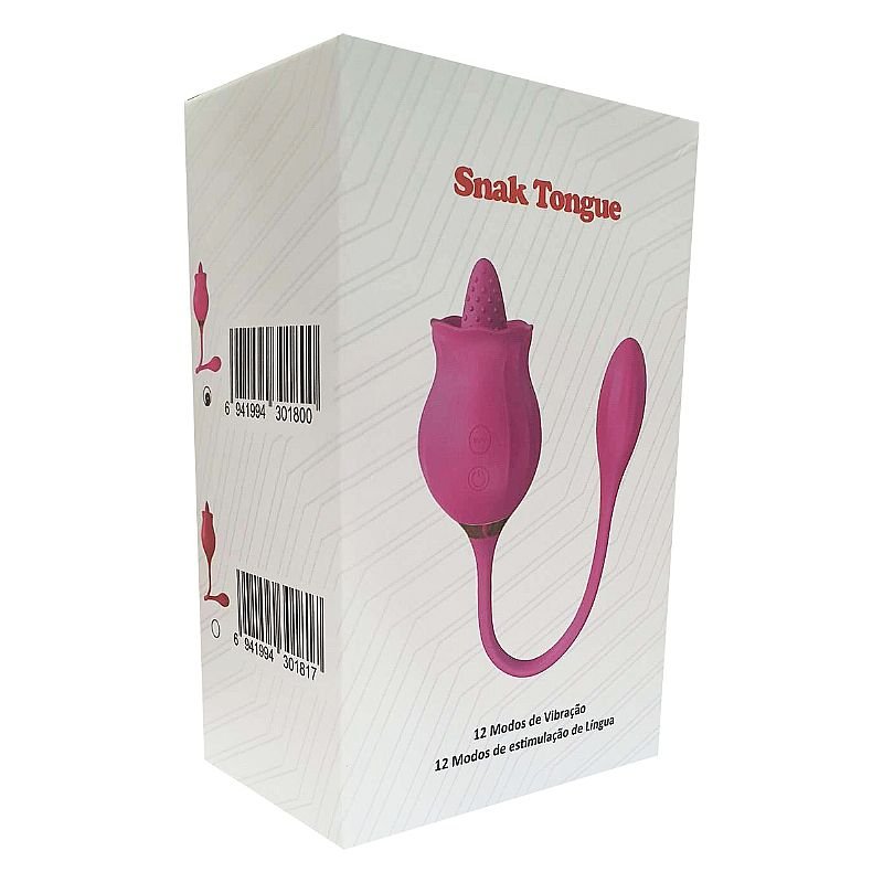Rosa com Língua estimuladora de Clitóris e Ponto G - Snak Tongue - Pink