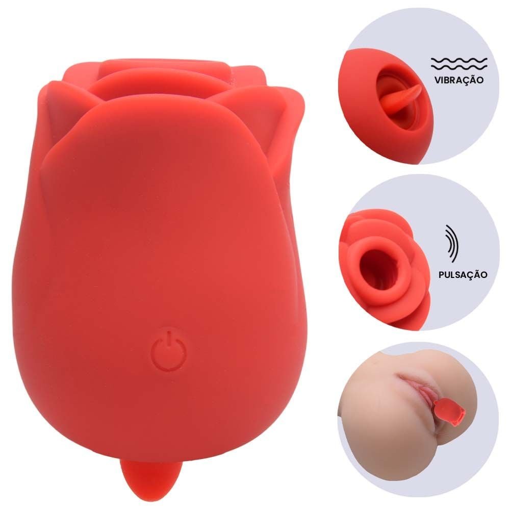 Rosa Vibrador Cúpula Pulsação E Língua Sexy Import