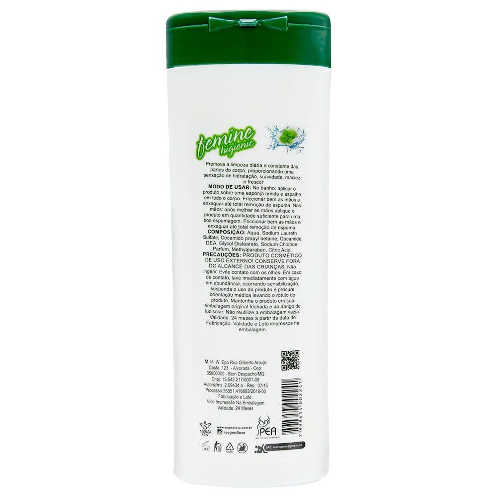 Sabonete Feminino Refrescante Suave 200ml Segred Love