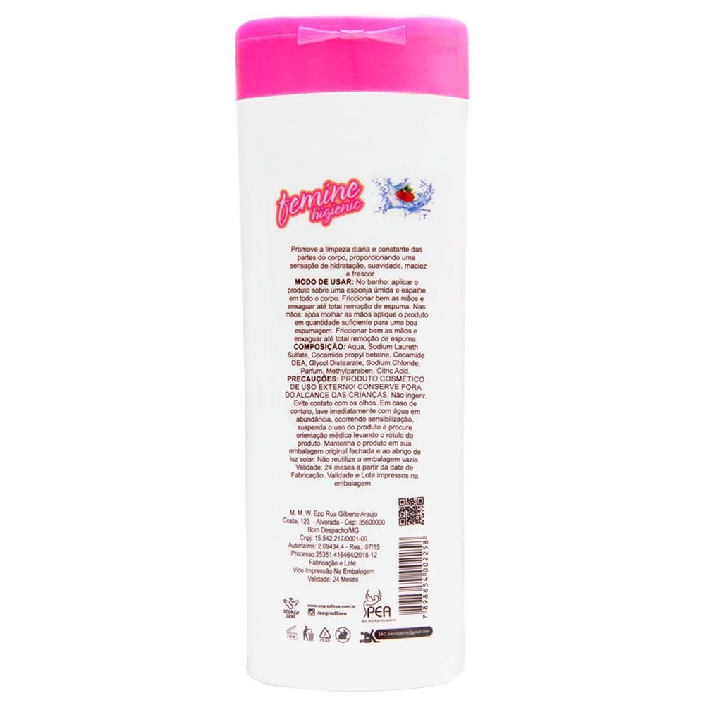 Sabonete Feminino Refrescante Suave 200ml Segred Love
