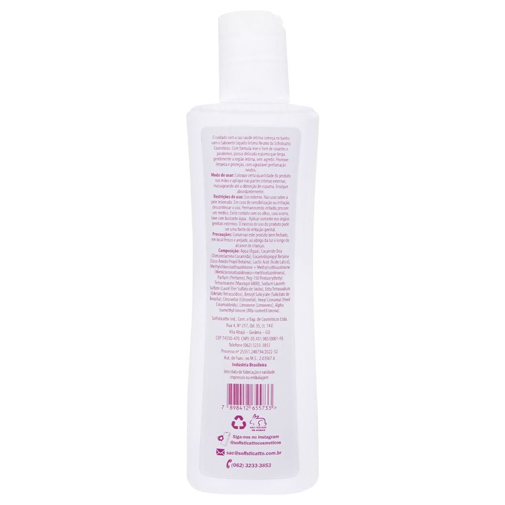 Sabonete Líquido íntimo 200ml Sofisticatto