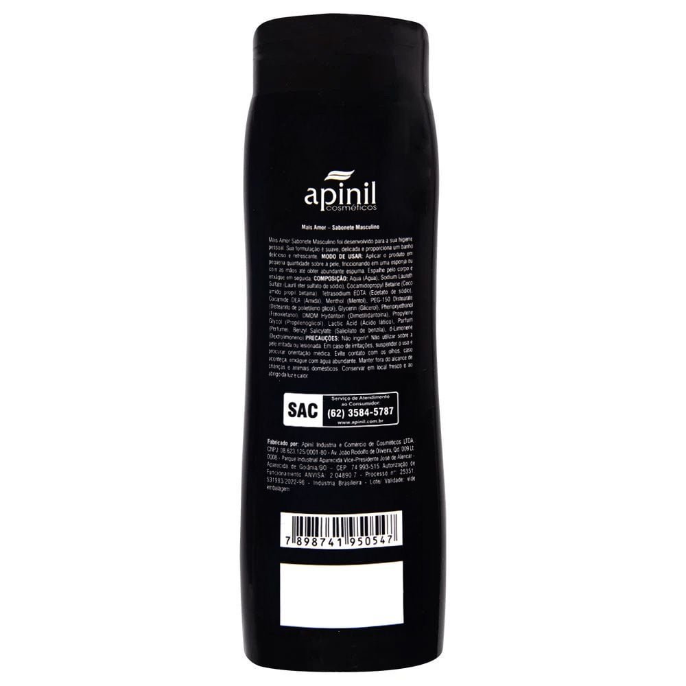 Sabonete Líquido Masculino 200ml Apinil