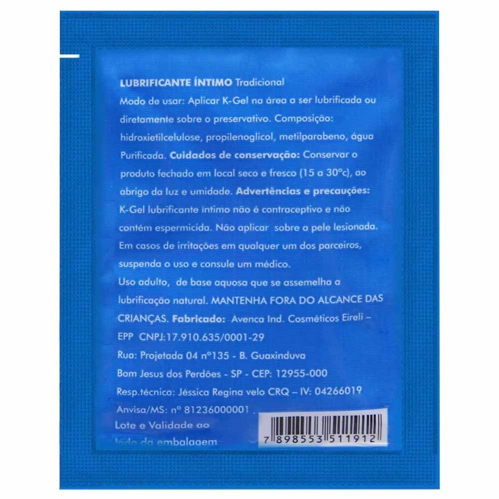 Sachê Lubrificante íntimo Tradicional 5g Kgel