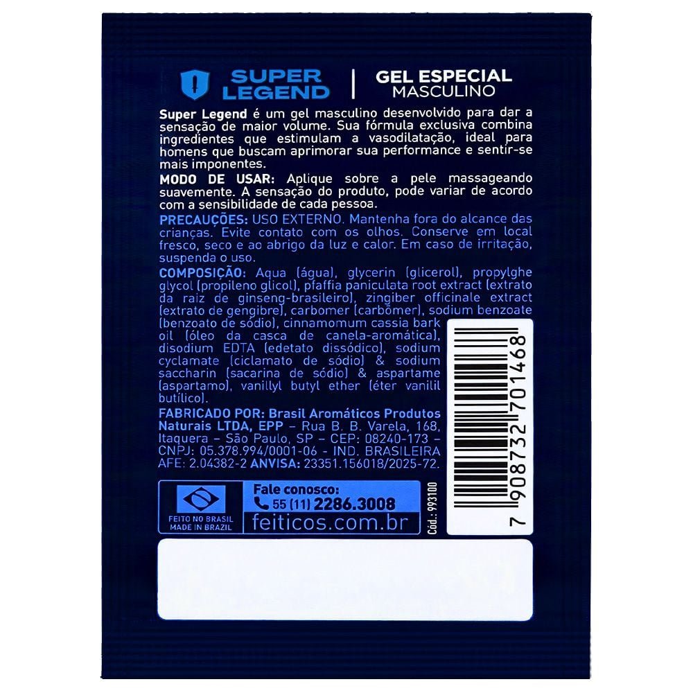 Sachê Super Legend Intensificador Volume 1g Feitiços