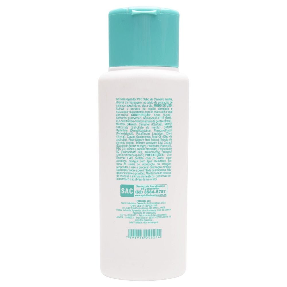 Sebo De Carneiro Gel Massageador Ptd 190g Apinil