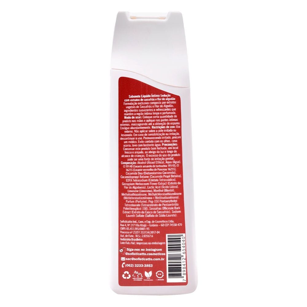 Sedução Sabonete íntimo Líquido Aromático 200ml Sofisticatto