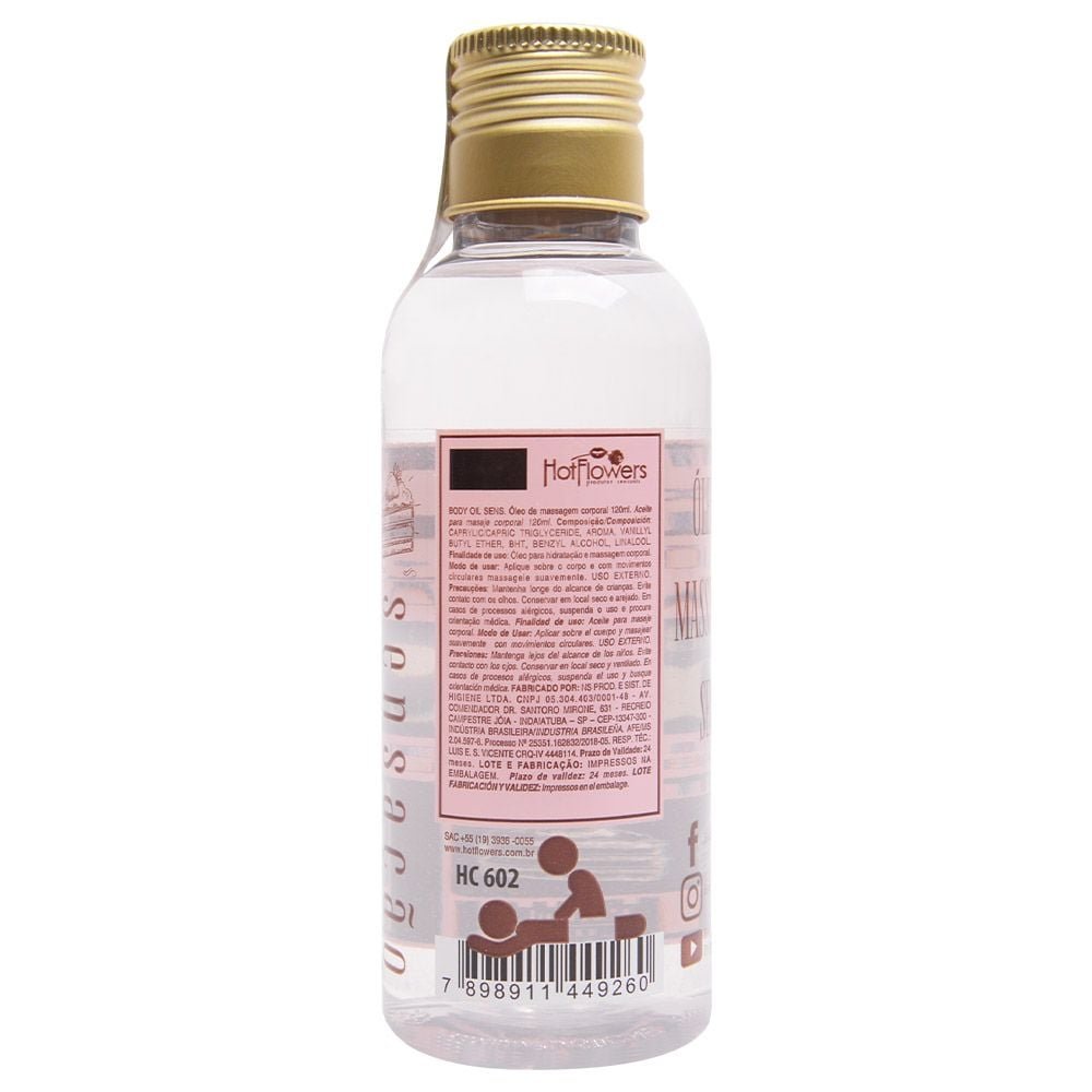 Sensação óleo De Coco Para Massagem 120ml Hot Flowers