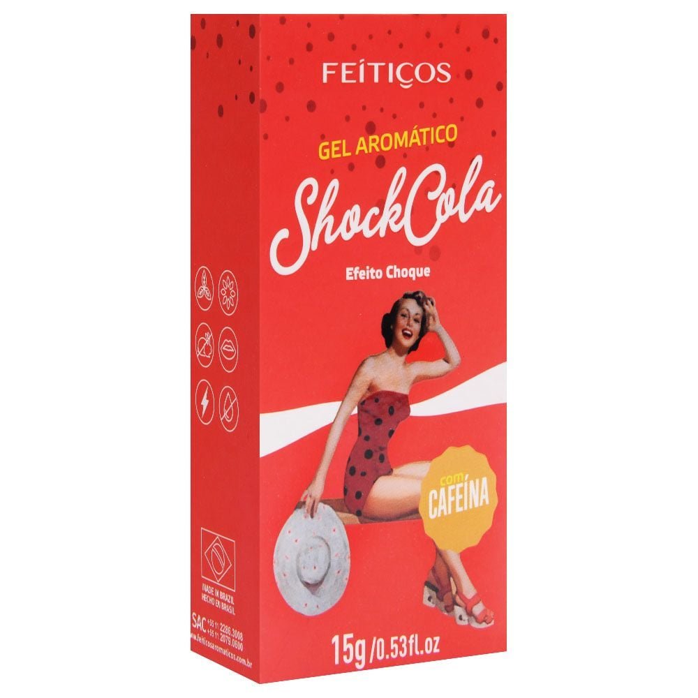 Shock Cola Cafeína Gel Elétrico Aromático 15g Feitiços