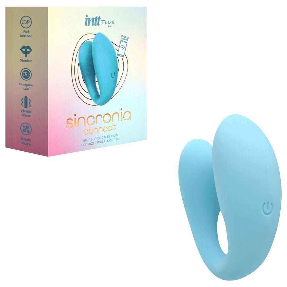 Sincronia Azul 9 Vibrações Aplicativo Silicone Intt
