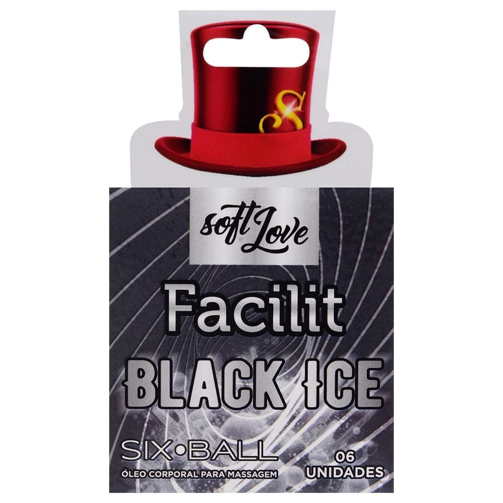 Six Ball Facilit Black Ice Bolinha 6 Unidades Soft Love