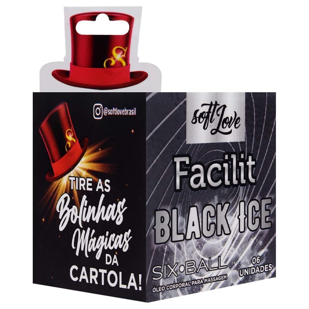 Six Ball Facilit Black Ice Bolinha 6 Unidades Soft Love