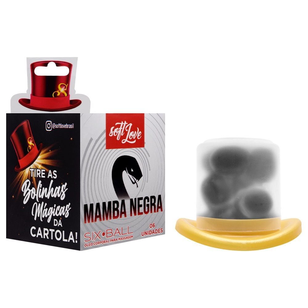 Six Ball Mamba Negra Bolinha 6 Unidades Soft Love