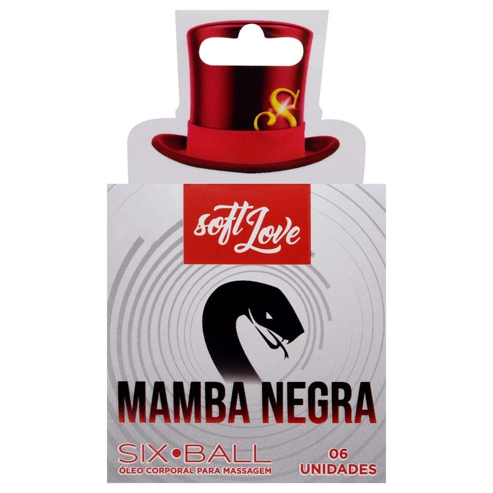 Six Ball Mamba Negra Bolinha 6 Unidades Soft Love