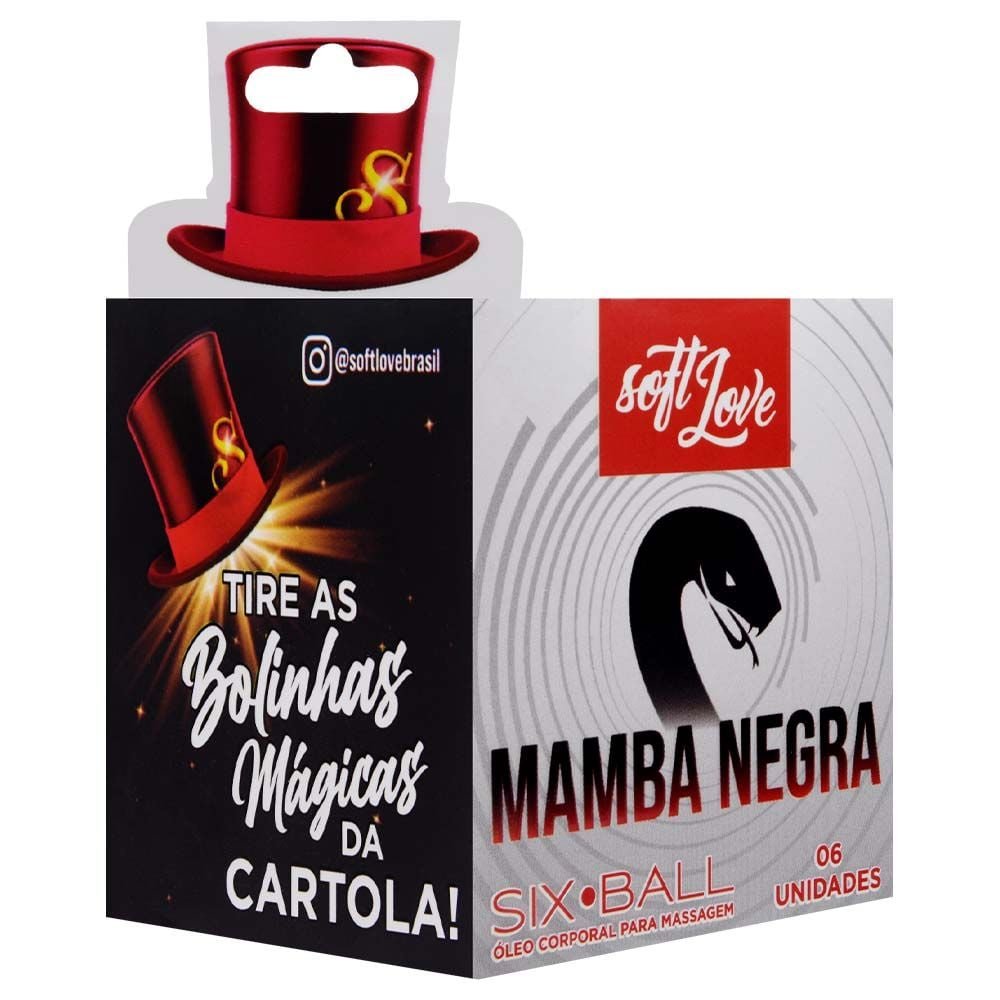 Six Ball Mamba Negra Bolinha 6 Unidades Soft Love