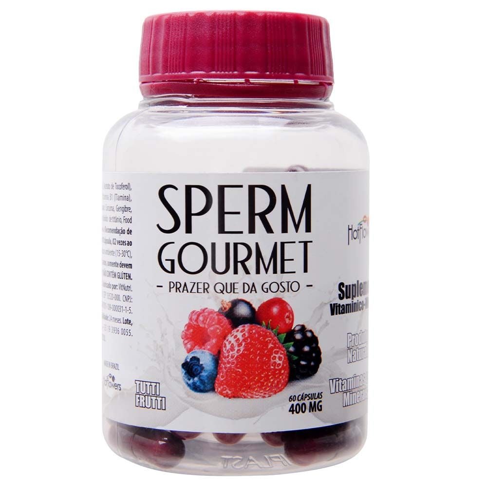 Sperm Gourmet Sabor Na Ejaculação 60 Cápsulas Hot Flowers