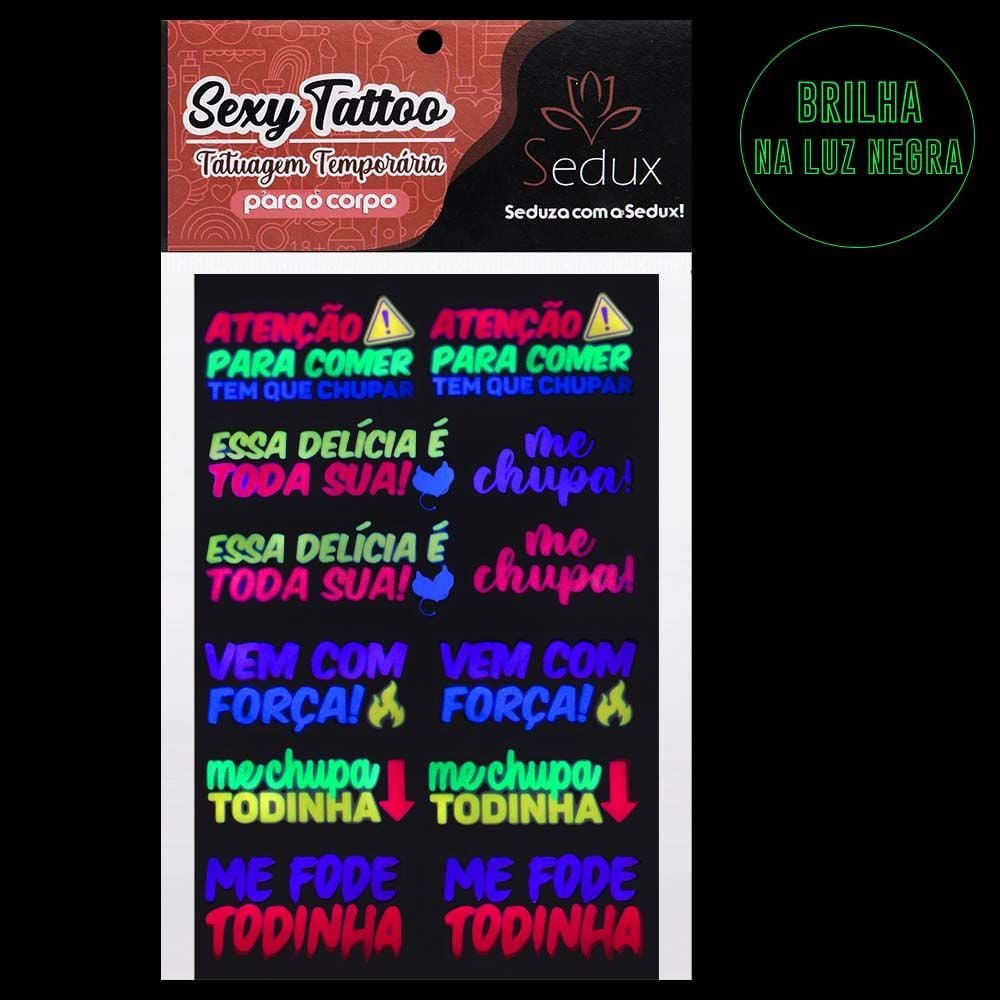 Tem Que Chupar Tatuagem Neon 10 X 15cm Sedux