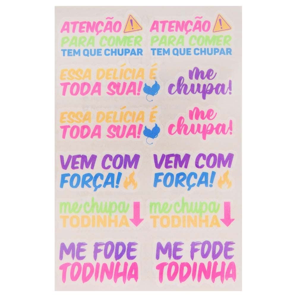 Tem Que Chupar Tatuagem Neon 10 X 15cm Sedux