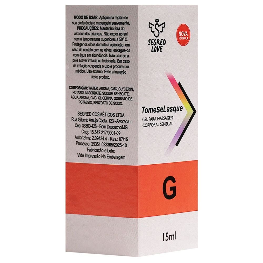 Tomeselasque Gel Hot Beijável 15ml Segred Love