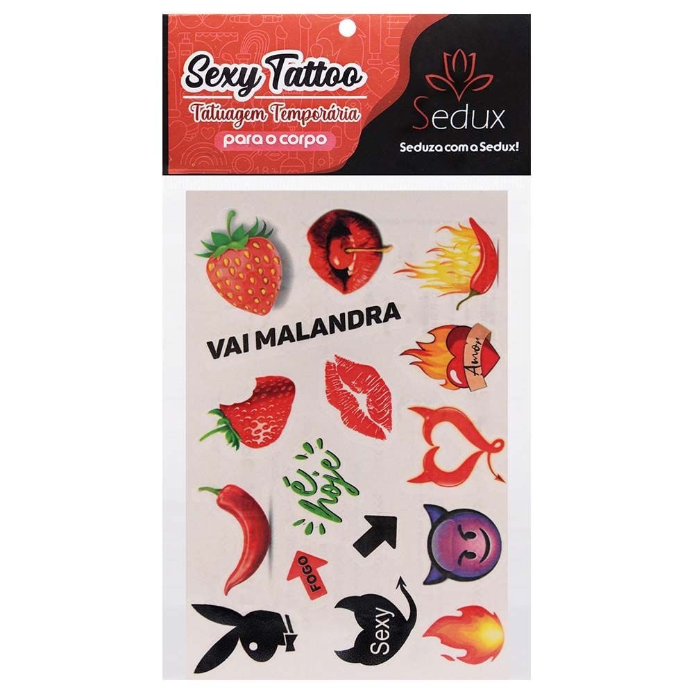 Vai Malandra Tatuagem Temporária 10 X 15cm Sedux