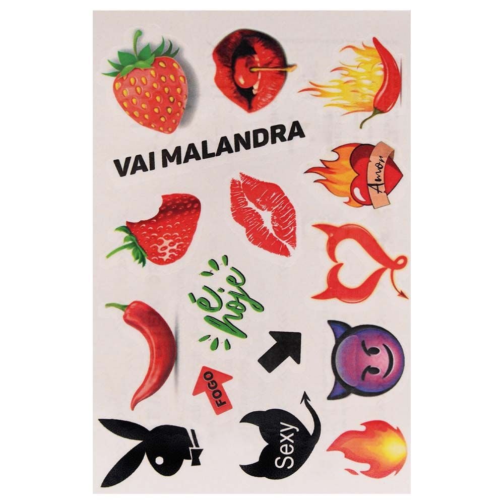 Vai Malandra Tatuagem Temporária 10 X 15cm Sedux