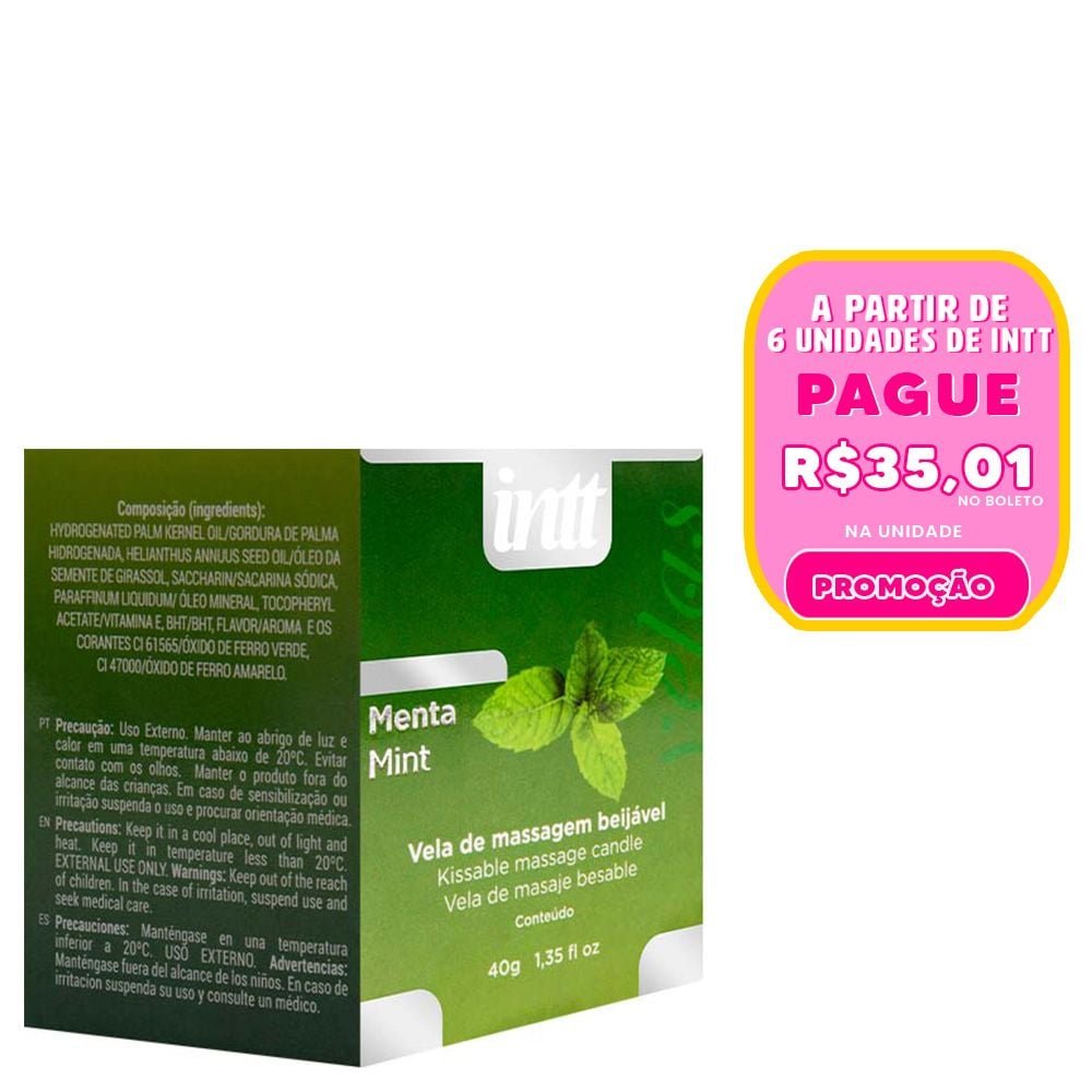 Vela De Massagem Beijável Saborizada 40g Intt
