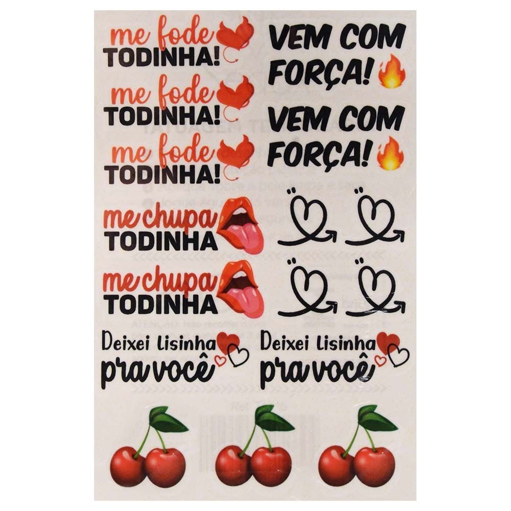 Vem Com Força Tatuagem Temporária 10 X 15cm Sedux