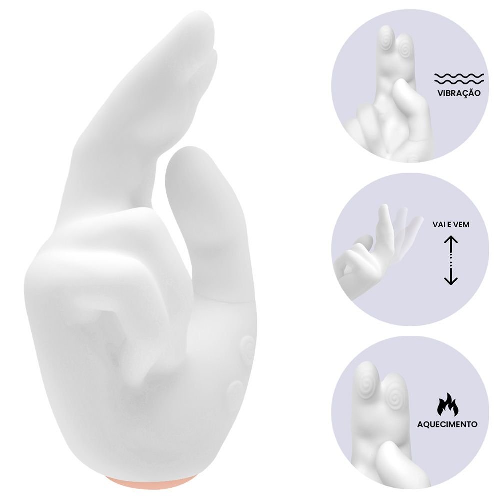 Vibrador 2 Em 1 Golden Right Hand 10 Modos Vipmix