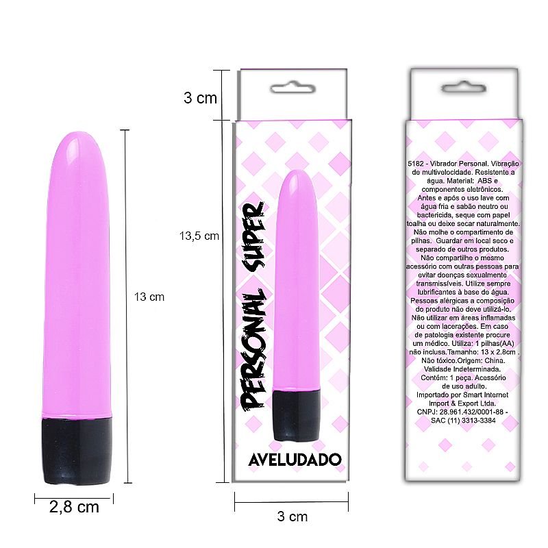 Vibrador Clássico Personal de 13 cm - Aveludado - Pink