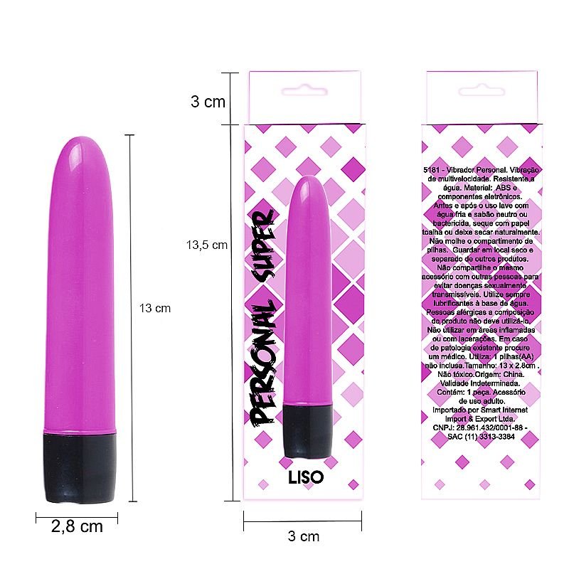 Vibrador Clássico Personal de 13 cm - Liso - Rosa