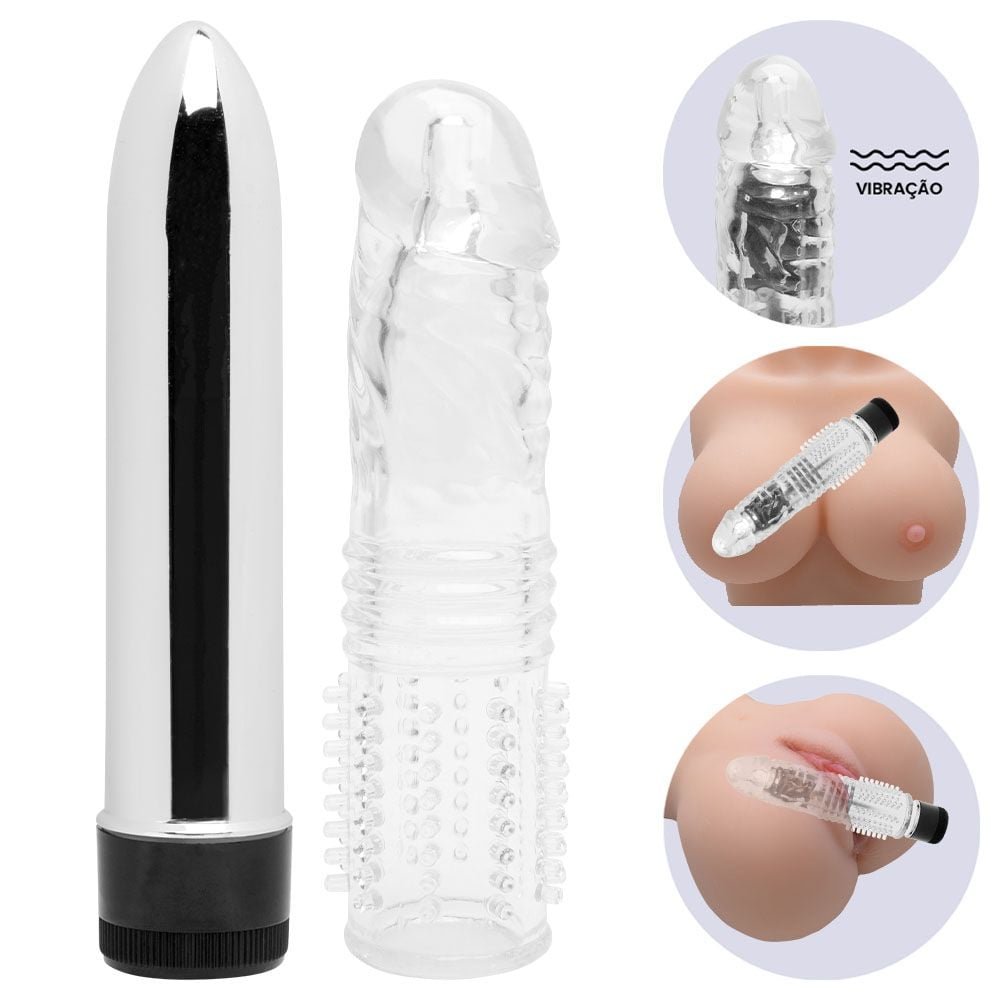 Vibrador Com Capa Formato Pênis Perfect Touch Vibe Vipmix