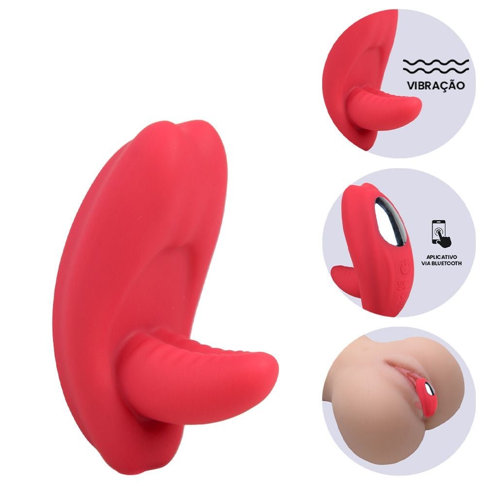 Vibrador De Calcinha Boca Língua Via App Usb Yaffa