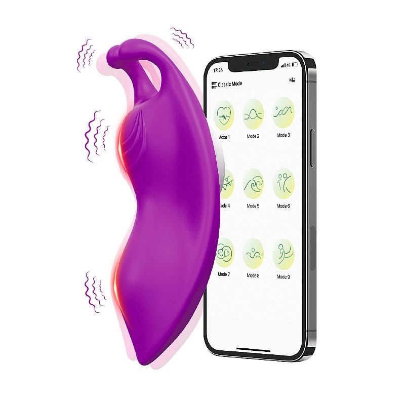 Vibrador de Calcinha - Borboleta Buzzy - via APP - À Longa Distância