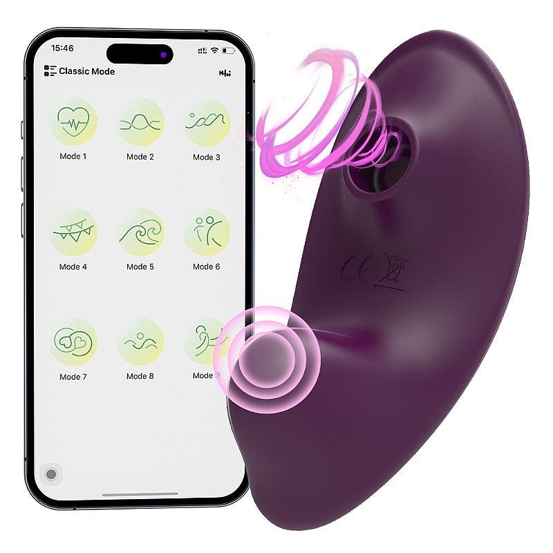 Vibrador de Calcinha com Pulsação - À Longa Distância - APP - Suction Vib - Roxo