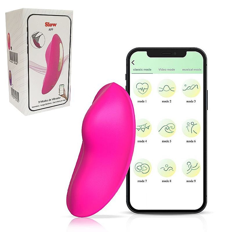 Vibrador de Calcinha via APP - À Longa Distância - Slow - Pink