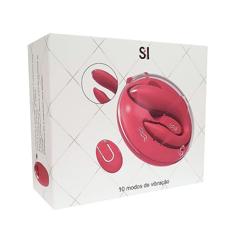 Vibrador de Casal com Case de Acrílico Recarregável / com Controle Remoto
