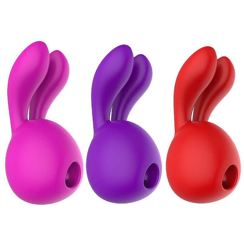 Vibrador de clitóris com Formato de coelho / Pulsação - Vermelho