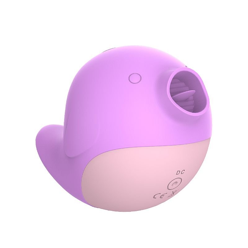 Vibrador de Clitóris com Língua em Silicone Líquido - Formato de Peixe - Myna - Rosa