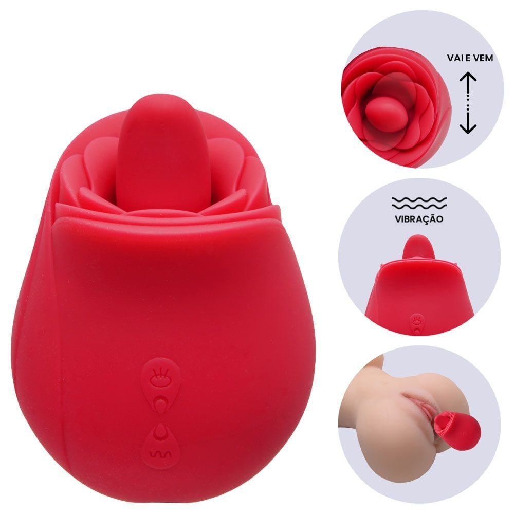 Vibrador De Clitóris Com Língua Rosa 3 Sexy Import