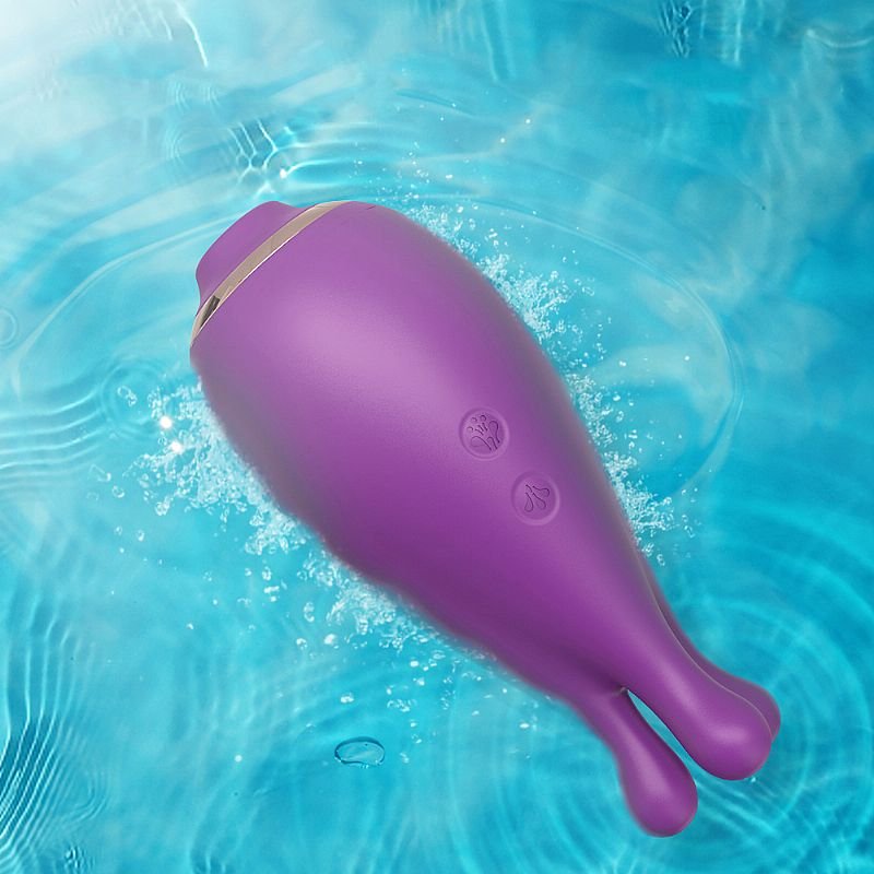 Vibrador de clitóris com Pulsação e Rotação - Kraken - S-Hande - Azul Tiffany