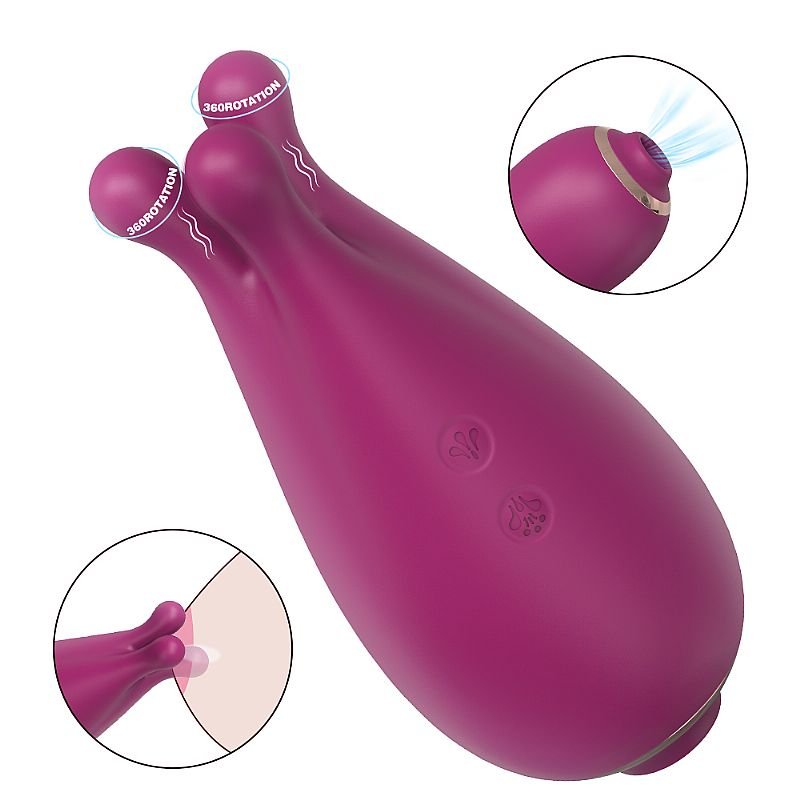 Vibrador de clitóris com Pulsação e Rotação - Kraken - S-Hande - Azul Tiffany