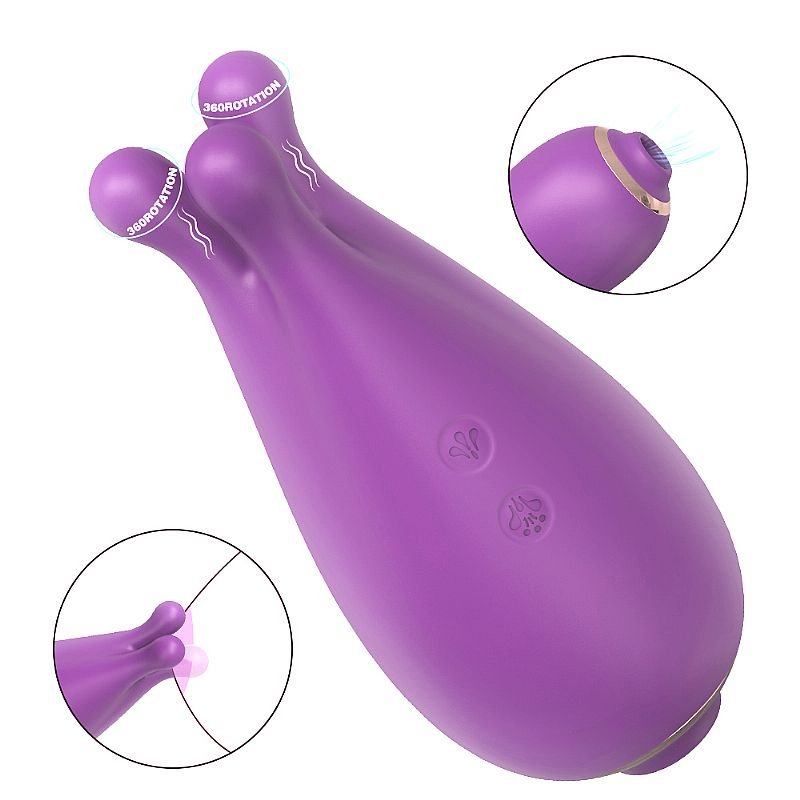 Vibrador de clitóris com Pulsação e Rotação - Kraken - S-Hande - Roxo