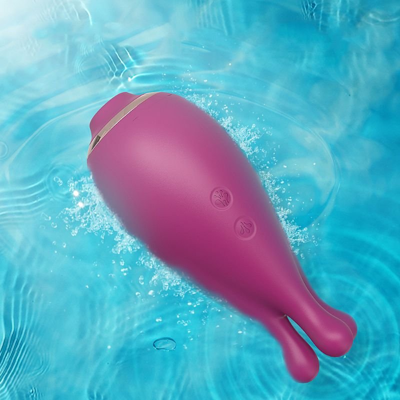 Vibrador de clitóris com Pulsação e Rotação - Kraken - S-Hande - Vinho