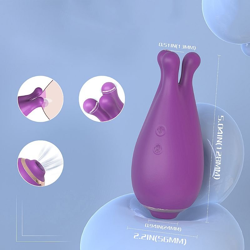 Vibrador de clitóris com Pulsação e Rotação - Kraken - S-Hande - Vinho