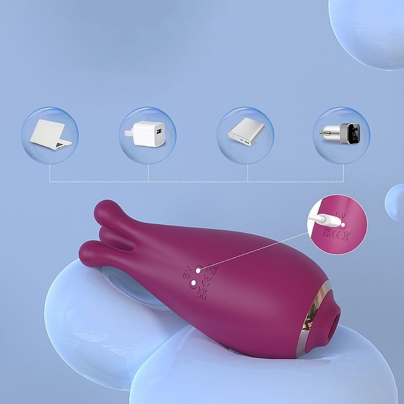 Vibrador de clitóris com Pulsação e Rotação - Kraken - S-Hande - Vinho