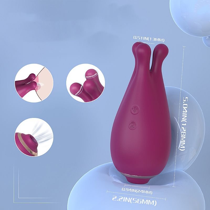 Vibrador de clitóris com Pulsação e Rotação - Kraken - S-Hande - Vinho