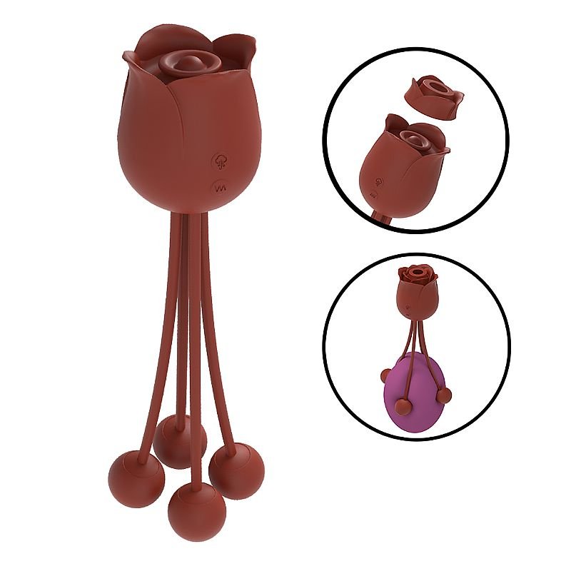 Vibrador de Clitóris com Pulsação - Formato de Rosa