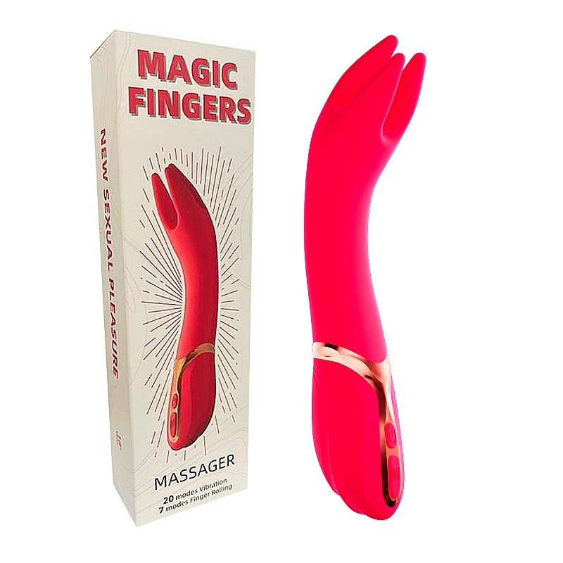 Vibrador de Clitóris com Rotação 360° - Magic Fingers 20,2 x 3,5cm